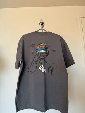Graphic Tee with Colorful Beanie Illustration